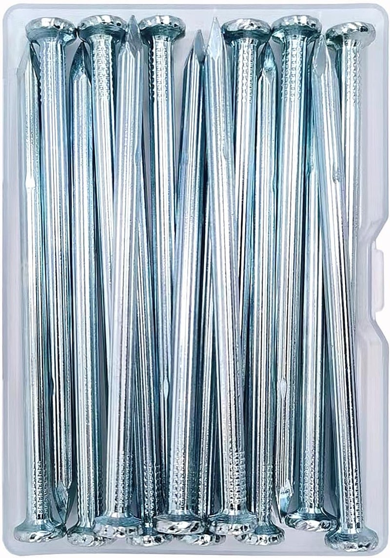 Eloogaa 15pcs 4 inch Wall Nails,Galvanized Hardware Nails,Good Hardness Wall Nails for Hanging Pictures,Drywall Nails - Image 1
